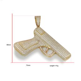 Factory Price Pass Diamond Tester Moissanite Jewellery 925 Sterling Silver Iced Out Gun Designs Custom Moissanite Hip Hop Pendant