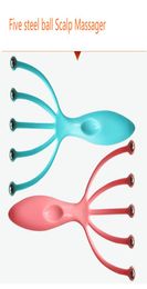 Scalp massager Steel Ball head Massage Relaxation Five Finger Massager for head3558373