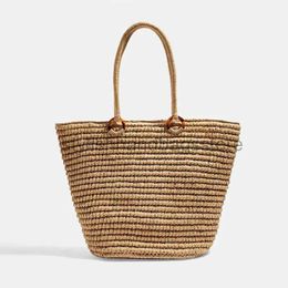 Shoulder Bags Woman shopping big bag fashion simple str bag wild handmade woven bag female shoulder portable beach bag tidestylishhandbagsstore