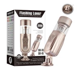 Electric silicone Telescopic Flashing Lover Automatic Sex Machine Rotating and Retractable Male Masturbators Sex Toys for Men S1812286293