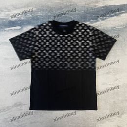 xinxinbuy 2024 Men designer Tee t shirt Gradient letter printing 1854 women black white Grey blue red M-4XL