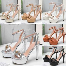 Summer leather sandals top luxury designer shoes women sexy high heels fashion stiletto wedding shoes classic new dress shoes outdoor comfortable party shoes 36-41