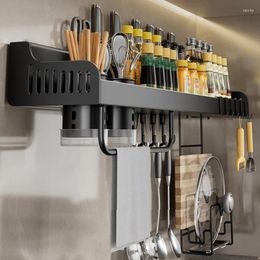 Kitchen Storage Wall Mounted Condimenters Spice Rack Organizer Shelf Organizers Hanging Hook For