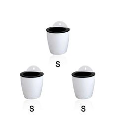 3 Pack Elegant White Plastic Self Watering Wall Planter Hanging Planter White Flower pot For Home DecorationSmall8886200