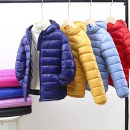 Down Coat Autumn Winter Kids Jackets 11 Color Coats For Girls Children Clothes Warm Hooded Boys Toddler Outerwear 110-160cm