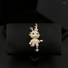 Brooches Dragon Brooch Zodiac Year Small Animal Gifts Women's High-Grade Corsage Pin Suit Neckline Accessories Clothes Jewellery Badge 5378