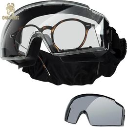 Goggles ONETIGRIS Tactical Goggles Over Glasses, Anti Fog Tactical Eyeglasses, Safety OTG Goggles Protection with Interchangeable Len