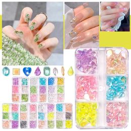 Nail Art Decorations Rhinestones Crystals Gems Mixed Colors Multi Shaped Sized Beads Blue Glass Stones With For