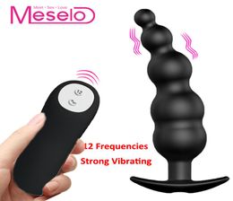Meselo Anal Plug Wired Remote Control Vibrator Men Anal Beads Butt Plug Vibrator Vagina Adult Sex Toys For Woman Masturbator New S9611503