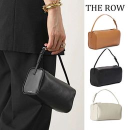 The Rows top layer cowhide niche design premium textured leather single minimalist portable pen holder bag high quality