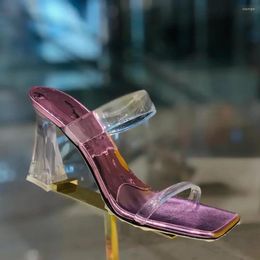 Sandals Summer Transparent Pumps PVC Jelly Open Toe High Heels Women Shoes Heel Clear Luxury Design Fashion Walk Show