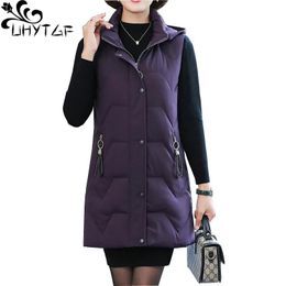 Suits Uhytgf Autumn Winter Down Cotton Vest Jacket Parker Women Hooded Sleeveless Casual Warm Coat Female 6xl Loose Size Waistcoat1810