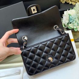 10A Top quality fashion woman shoulder bag 20cm Sheepskin and caviar skin Mini flap crossbody bags Luxurious