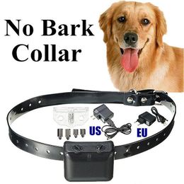 Dog Training Obedience 10Pcs Us/Eu Plug 7 Sensitivity Levels Anti-Bark Barking Stopper Waterproof Vibration Prior Pet Collar With Dht2G