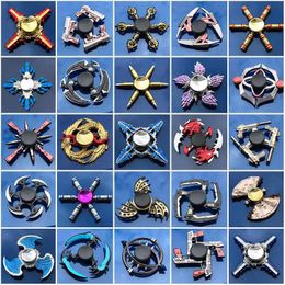 50 types Spinning Top Fidget Spinner Wheels Gyro Toys Metal Bearing Zinc Alloy Hand Spinners Fingertip Games Focus Anti-Anxiety Toy Relieves Stress with Tin box