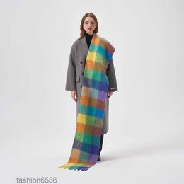 Scarves 2023 New Scarf Autumn and Winter Multicolor Thick Plaid Ac Men's Women's Same Length Thermal Shawl55dbhy6a 76NQZ