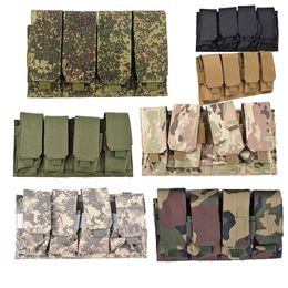 Tactical MOLLE Four Magazine Pouch Bag Mag Holder Cartridge Clip Pouch AR M4 5.56/.223 Pistol NO11-557