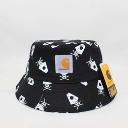 2023 Spring/Summer Folded Short Eaf Cotton Printed Fisherman's Hat for Men and Women Street Dance Hip Hop Bowl Hat Neutral Tide Sunshade Bucket Hat