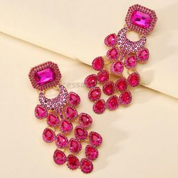 Dangle Earrings Elegant Fashion Glamorous Shiny Glass Drop For Women Luxury Fairy Wedding Party Pendant Jewellery Ear Accessories