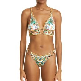 set Vintage Court Floral Print Bikini Separate Cover Up Summer Swiming Suit 2023 Shorts Bourkini