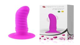 Pretty Love Sex Products For Women Adult Anal Sex Toys Full Silicone Anal Vibrator Waterproof Butt Plug With Suction Cup 174201768887