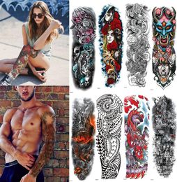 Extra Large Full Arm Temporary Tattoos Sleeves Peacock peony dragon skull Designs Waterproof Tattoo Stickers Body Art paints for M4145548
