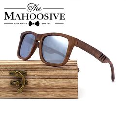 Sunglasses Natural Wooden Sunglasses Men Polarised Fashion Sun Glasses Original Wood Oculos De Sol Masculino Walnut Polarised Sier Lenses