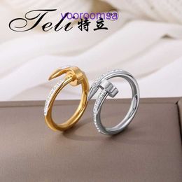 Designer Jewellery Carter Classic Rings For Women and Men Titanium Steel Ring Womens Nail Set with Diamonds 18k Personalised Minimalist With Original Box