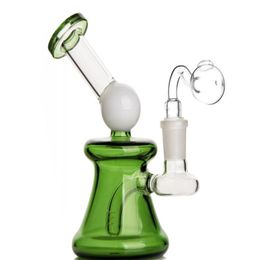 7 inch Hookah White Mushroom decoration Mini Glass Water Bongs with 14mm oil burner banger