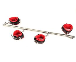 BDSM Toys Stainless Steel Adjustable Spreader Bar Bondage Set Unisex Sex Handcuffs Ankle Cuffs Fetish Restraints Shackles Y2011184311308