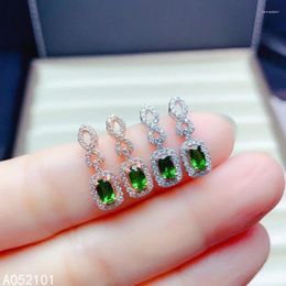 Stud Earrings KJJEAXCMY Fine Jewellery 925 Silver Natural Diopside Girl Luxury Ear Support Test Chinese Style With Box
