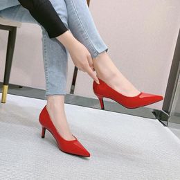 Dress Shoes Size 31-43 Black High Heel Women Red Blue Yellow Pumps Work Party Stiletto Heels