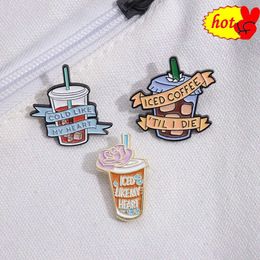 Iced coffee cola milk tea drinking bottle ift Lapel Pins for Backpacks Enamel Pins Brooches for Clothes Briefcase Badges Fashion