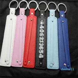 50 pcs PU leather Key chain fit for 8mm side letters and slide charms