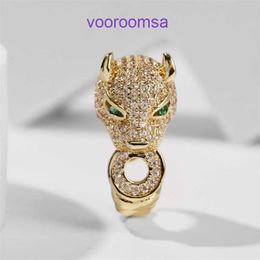 Carter Rings Womens Fashion ring Full Diamond Leopard Head Luxury and High Grade Radiant Money Personality Creativity Exquisite Opening With Original Box