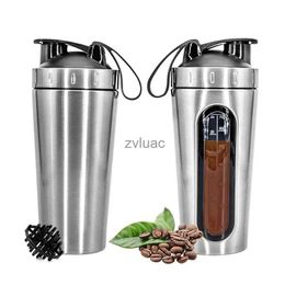 water bottle 700ML Creative Stainless Steel Protein Shaker Shake Milkshake Mixing Cup Outdoor Sports Fitness Shake Cups Sport Bottle BPA Free YQ240110