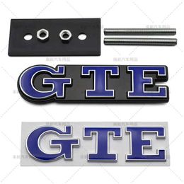 1pcs Blue 3D Metal GTE Car Styling Bumper Tail Door Trunk Rear Emblem Sticker Grille Badge Accessories For VW Golf GTE