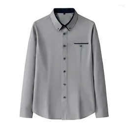 Men's Casual Shirts 2024 Business Long Sleeve Shirt Korean Version Fashion Slim Fit Non Iron Thin Solid