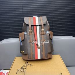 Designers Christopher Satchel Lage Travel Vintage Coated Canvas Collar Leather Designer Mens Backpack Unisex Black