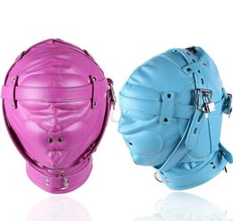 2017 New Fetish PU Leather BDSM Bondage Hood SM Totally Enclosed Mask With Lock Slave Restraints Sex Toy For Couples Sex Product Y3551047