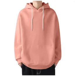 Men's Hoodies Mens Sweatershirt Euramerican Loose Long Sleeve Pullover Spring Autumn Solid Color Casual Hooded Sweater Tops