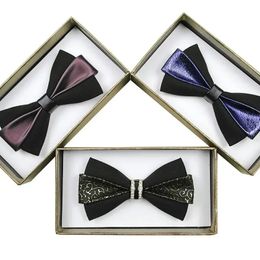 Business wedding groom groomsmen spot bow tie bow brushed dragon claw collar pattern bow ite 240109