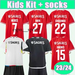 espnsport 23 24 NERES GUEDES Kids Kit Soccer Jerseys RAFA AURSNES CHIQUINHO OTAMENDI G. RAMOS Home Red Away Black 3rd White Football Shirts Uniforms