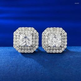 Stud Earrings Wholesale Of Fashionable S925 Silver One Carat Luxury Studded With Diamond