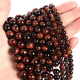 Beads Red Tiger Eye Natural Stone Beads Round Loose Spacer Bead for Jewellery Making Diy Charm Bracelets Necklace Accessories 412mm