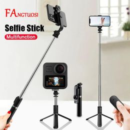 Tripods Fangtuosi Bluetooth Selfie Stick Tripod Mini 4 in 1 Selfie Stick 360° Rotation Stand for Smartphones for Gopro Action Camera