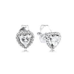 Earrings Elevated Heart Earrings 925 Sterling Silver Jewellery For Woman Make up Fashion Female Earrings Party Jewellery Wholesale