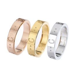 Fashion Designer Brand Rings Lucury Engraved Letter G Mens Women Stainless steel Jewellery Man High Quality Casual Ring For Women gift