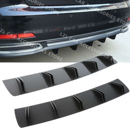 New 10 Fins Rear Shark Chassis Fin Style Curved Bumper Lip Diffuser For Audi A3 A4 A5 A6 Spoiler Universal Car Rear Bumper Lip 2pcs