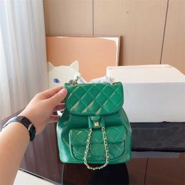 Oil Capacity Fw Mini Bag Luxury Wax Sheepskin Large Pattern Designer Fashion Metal Backpack Chain Girls Handbag Shoulder